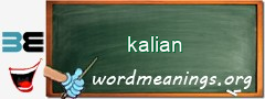 WordMeaning blackboard for kalian